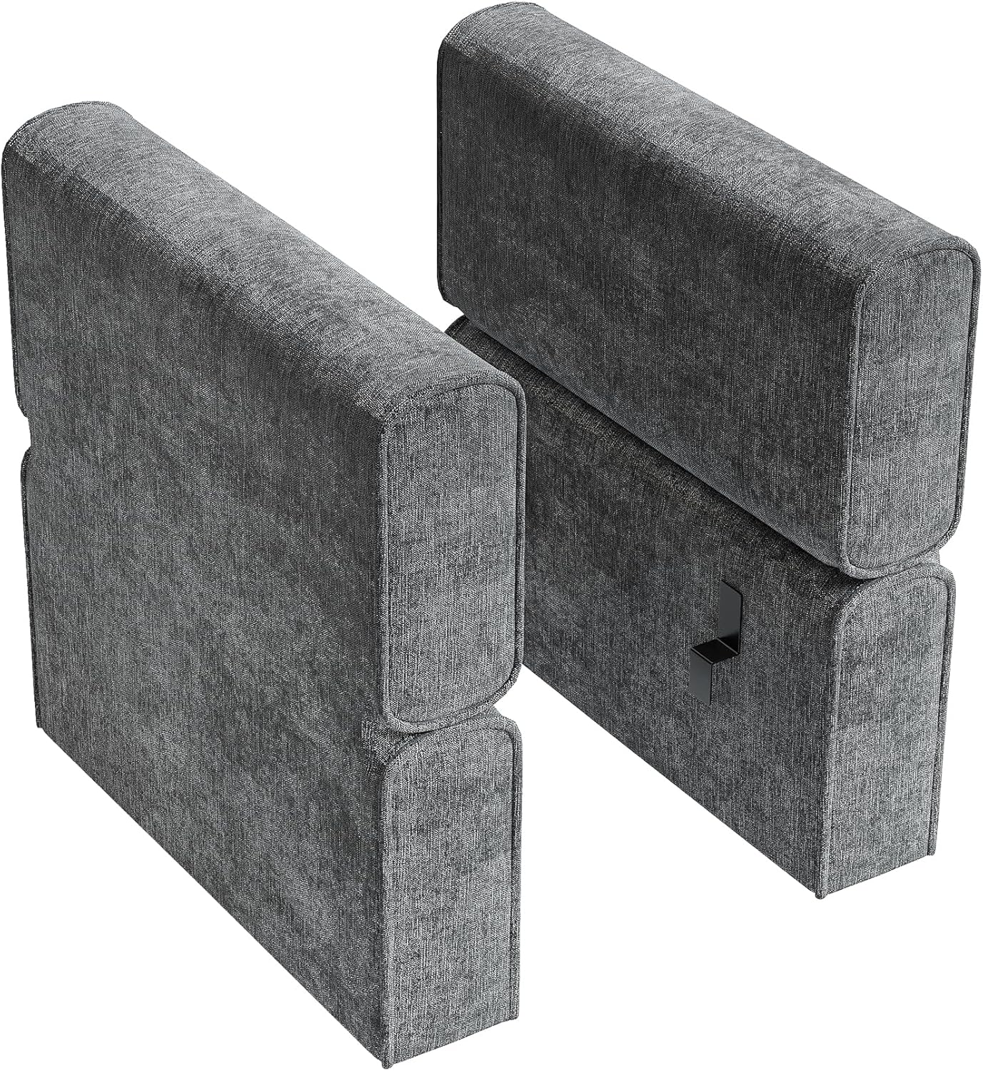 GAOMON Chenille Armrest Module for Modular Sectional Sofa, 90°-180° Adjustable Sofa Armrest, A Pair of Couch Armrests for Sectional Sleeper Sofa, Gray