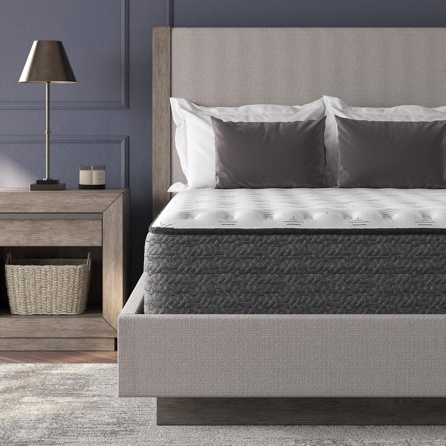 Signature Design by Ashley California King Size Ultra Luxury 14 Inch Hyper Cool Hybrid Mattress with Cooling Gel Memory Foam, Fiberglass Free, Mattress In A Box
