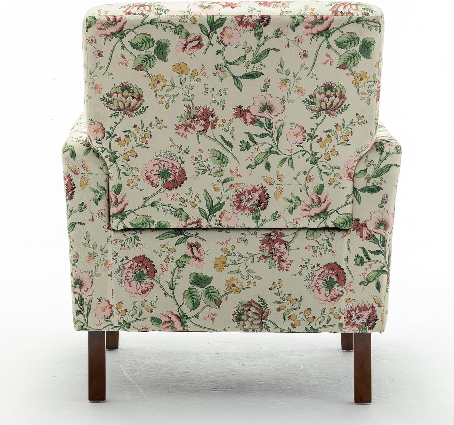 Container Furniture Direct Contemporary Accent Arm Chair with Birch Wood Frame and Velvet Upholstery, Armchair for Office and Living Room Decor, Removable Cushions, 04 Printed Fabric