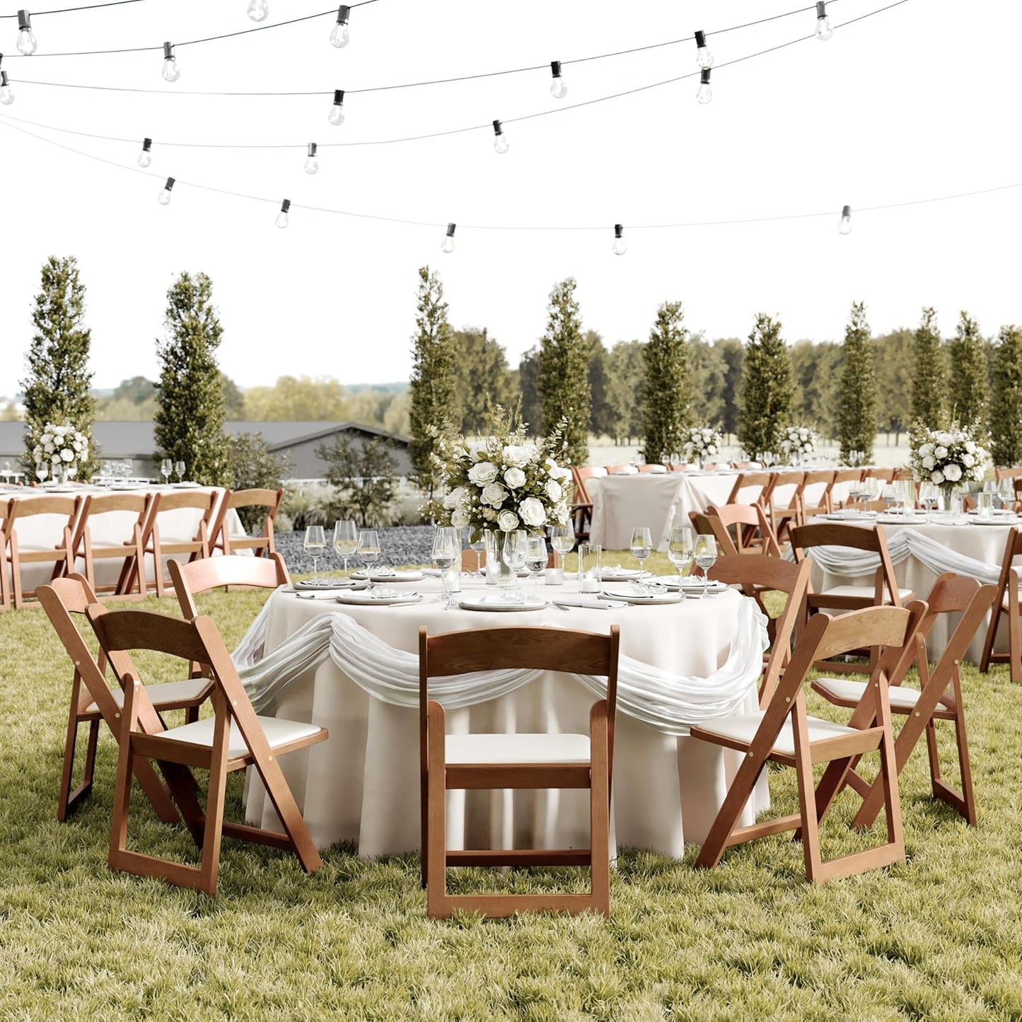 Flash Furniture Hercules Folding Resin – 800LB Weight Capacity Event Chair, Set of 1, Chestnut