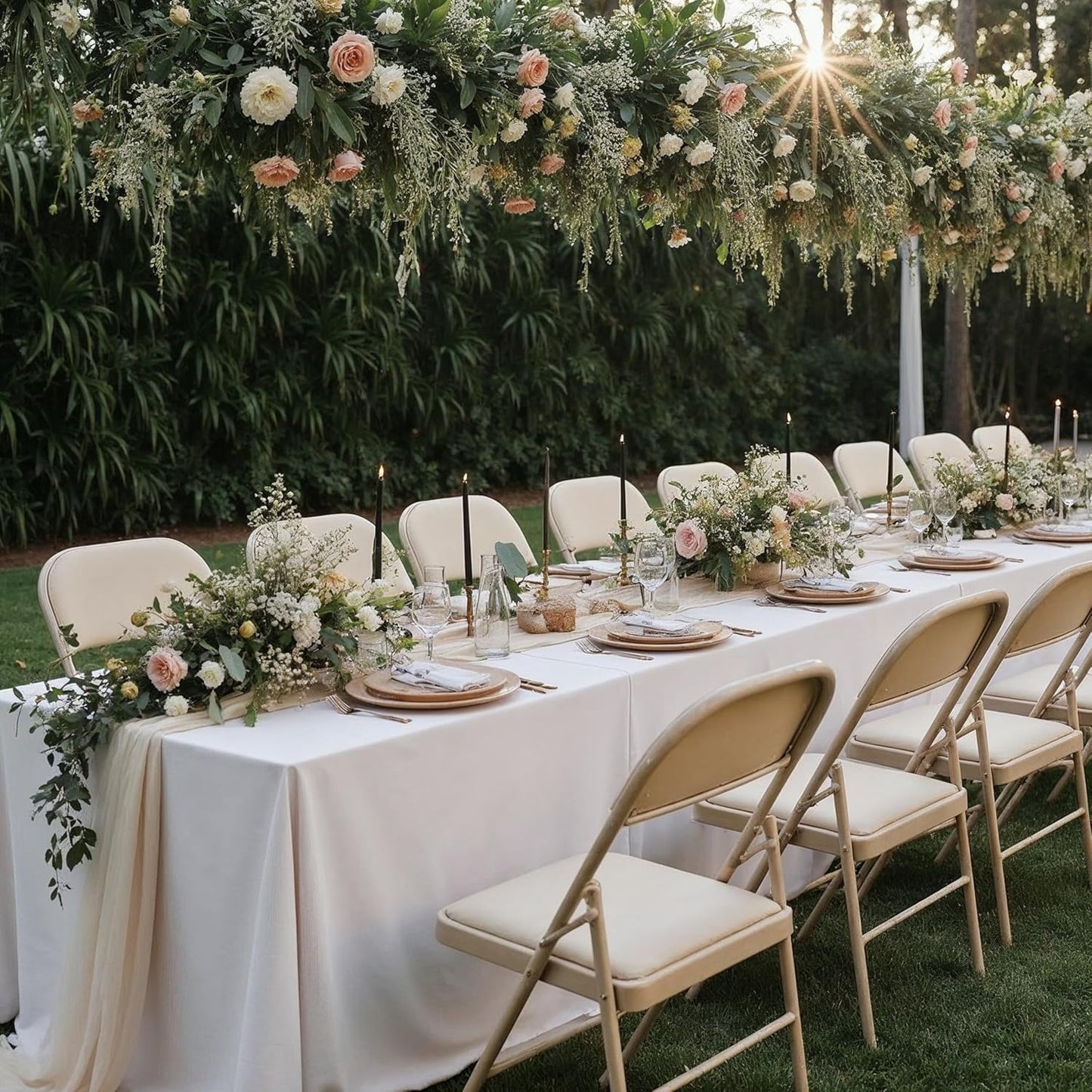 HealSmart 2 Pack Folding Chairs with Padded Leather Cushion Seats, Sturdy Metal Frame, Stackable Portable Design for Indoor Outdoor Use, Commercial Event Party Office Home Chairs, Kahki