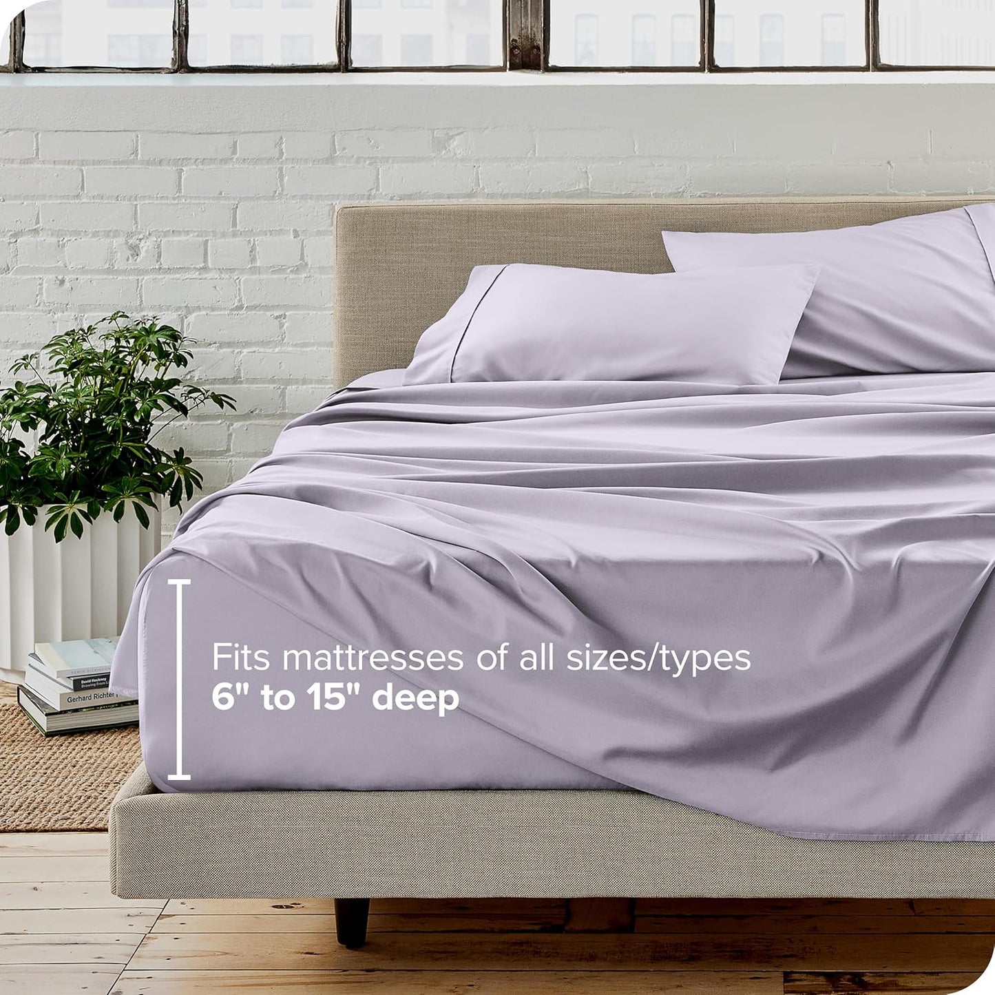 Bare Home California King Sheet Set - 1800 Ultra-Soft Microfiber Cal King Bed Sheets - Double Brushed - Deep Pockets - Easy Fit - 4 Piece Set - Bed Sheets (Cal King, Light Lavender)