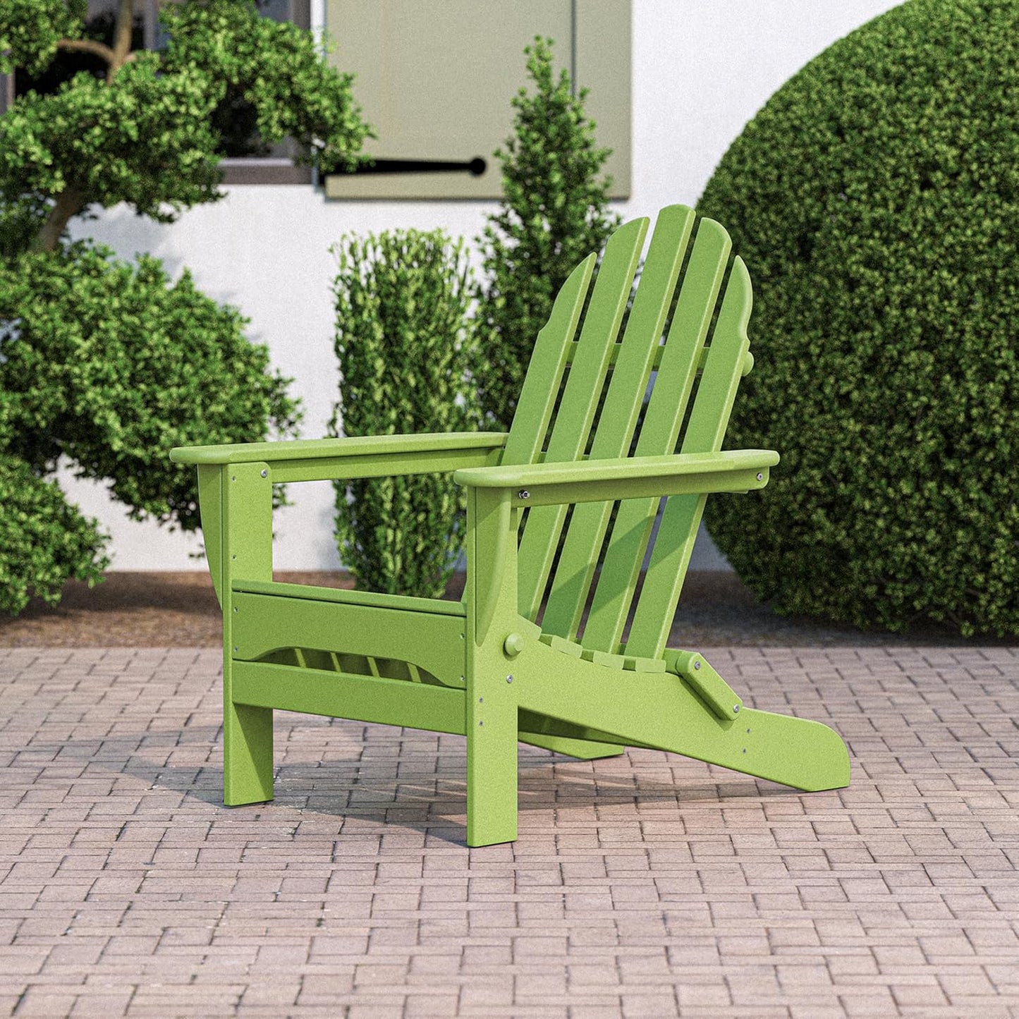 POLYWOOD AD5030LI Classic Folding Adirondack Chair, 29W x 35D x 34H, Lime