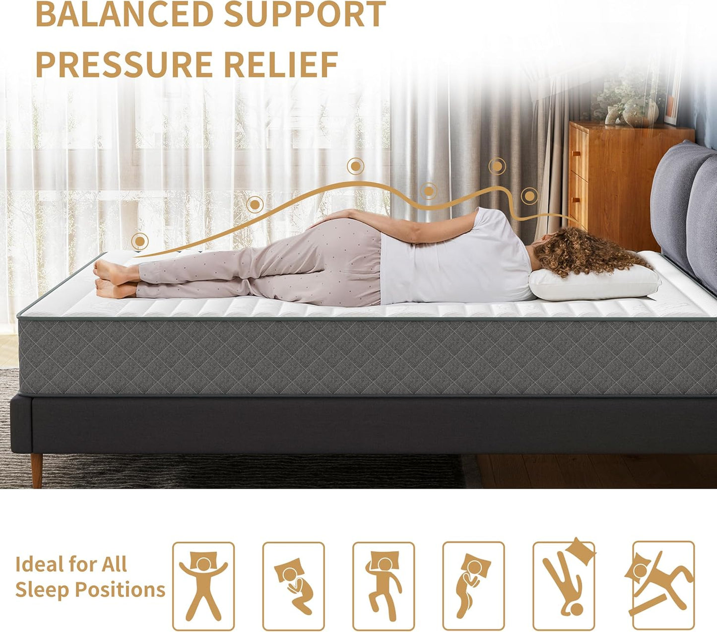 Mattress Double Mattress, 10 Inch Hybrid Memory Foam Firm Full Size Mattres with Hybrid Full Bed Matress in a Box Pressure Relief & Supportive Full Size Mattresses