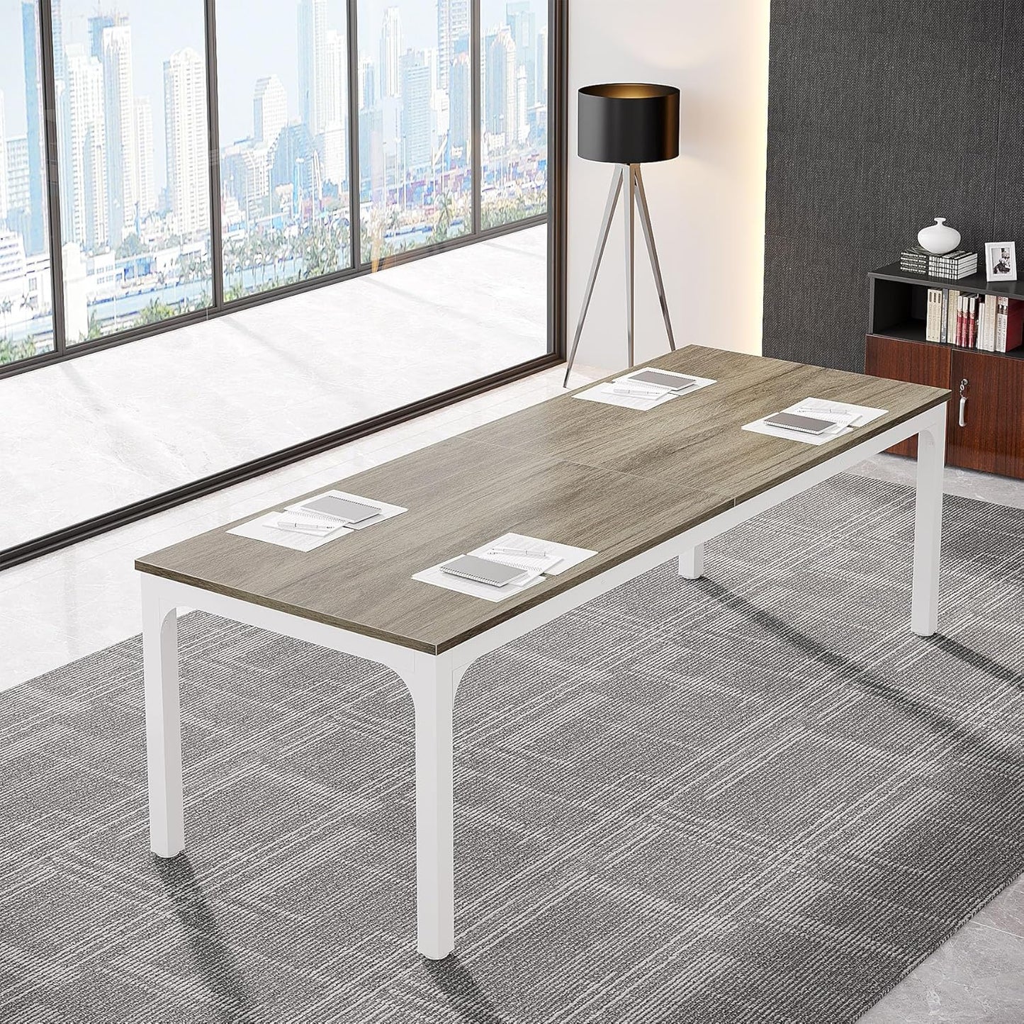 Tribesigns 6.5FT Conference Table, 78.7 Inche Rectangle Meeting Seminar Table, Large Business Tables for 6-8 People (Only Table)