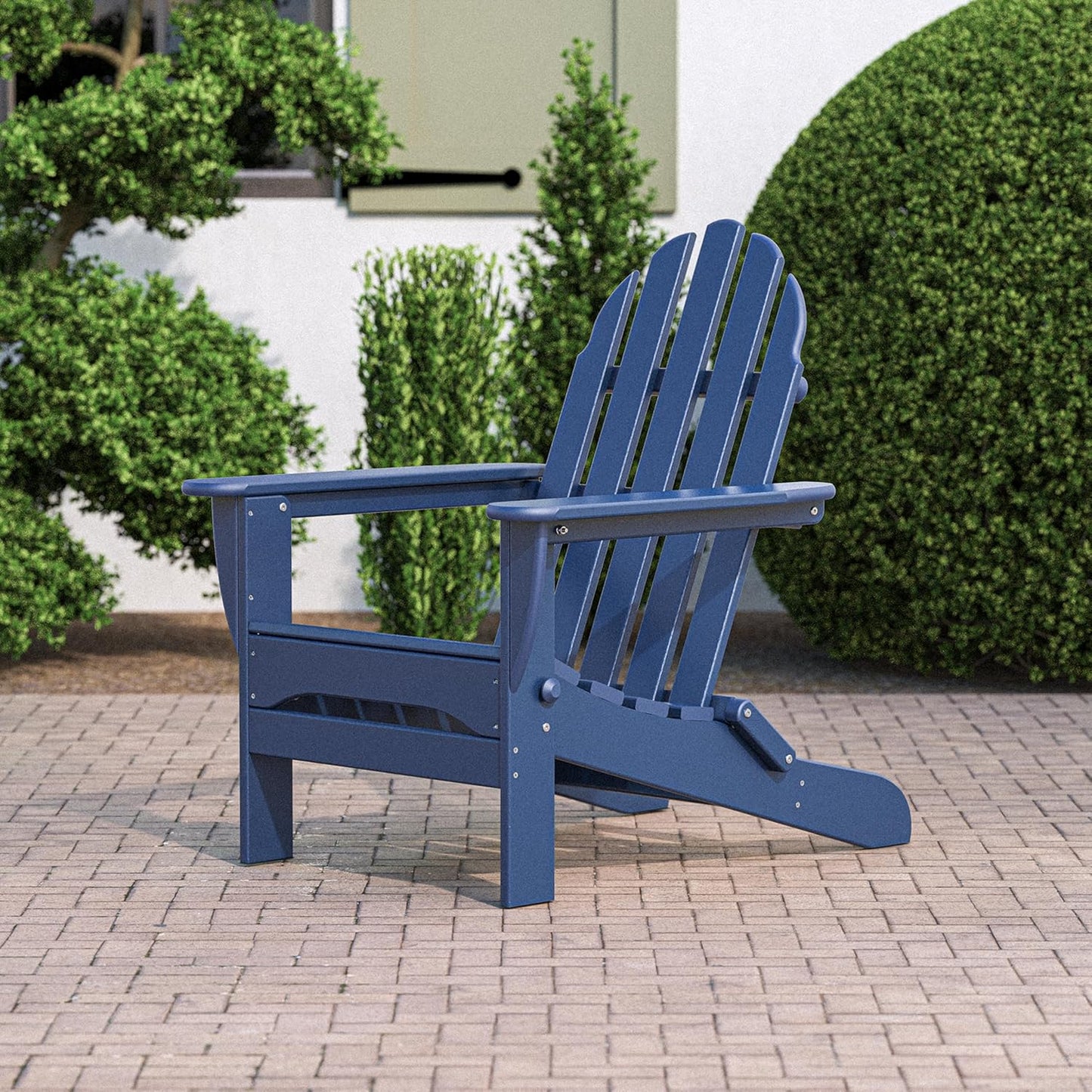 POLYWOOD AD5030NV Classic Folding Adirondack Chair, Navy