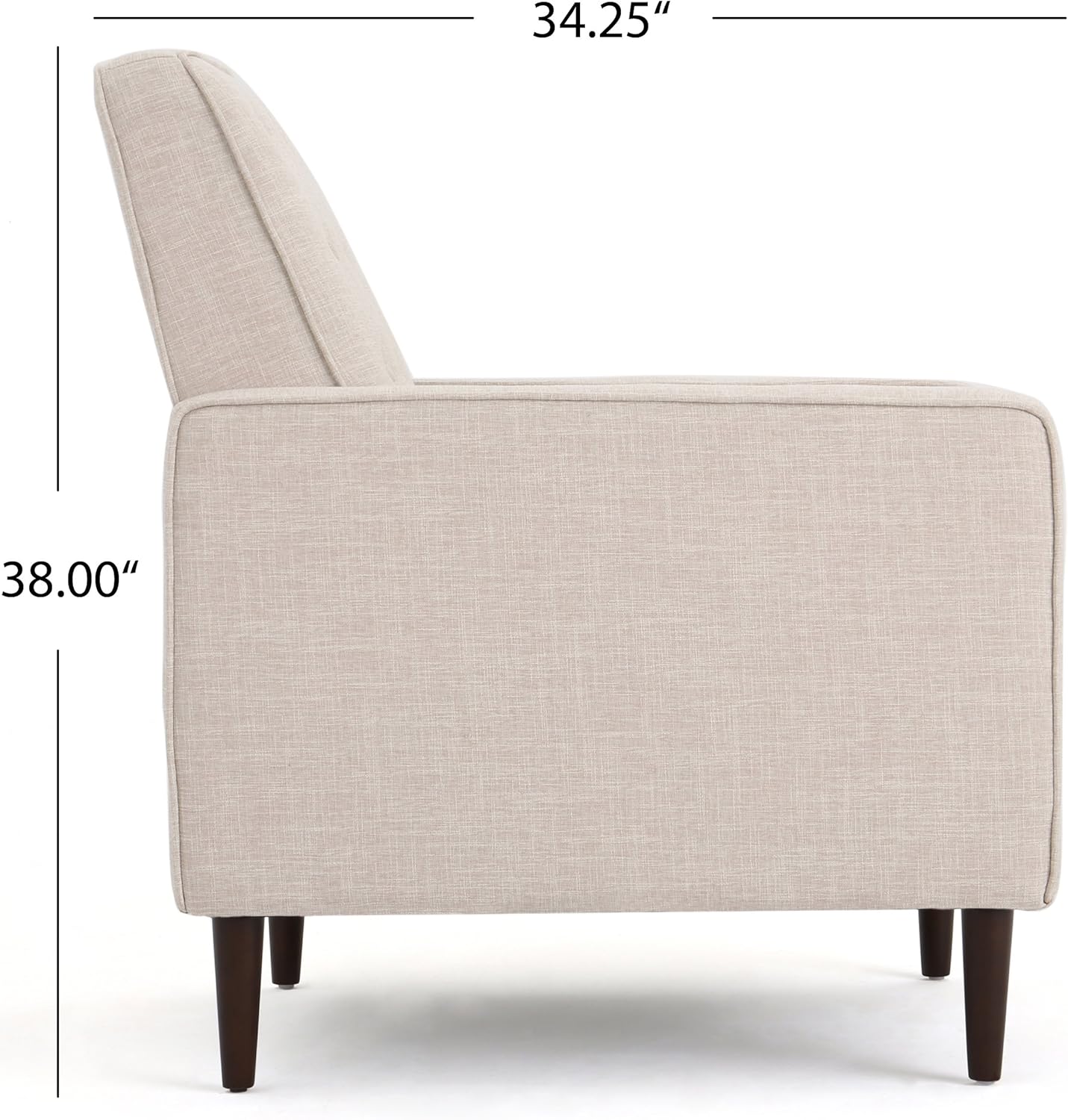 GDFStudio Marston Mid Century Modern Fabric Recliner (Set of 2) (Cream)