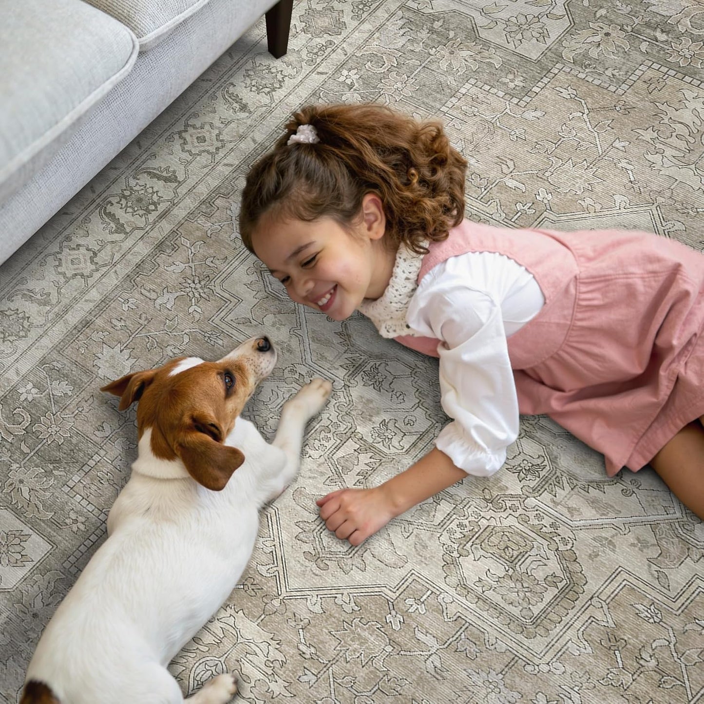 GENIMO 2x10 Runner Rugs for Hallway, Machine Washable Non Slip Vintage Rugs, Low Pile Lightweight Soft Print Rug for enrtyway, Corridor, Home Office, Kitchen, Trench