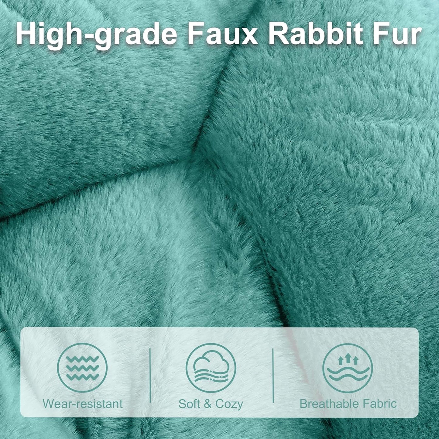 Comfy Saucer Chair for Adults, Foldable Living Room Chairs, Soft Faux Fur Lounge Chair for Bedroom, Reading Chairs, X-Large (Ottoman-Mint)