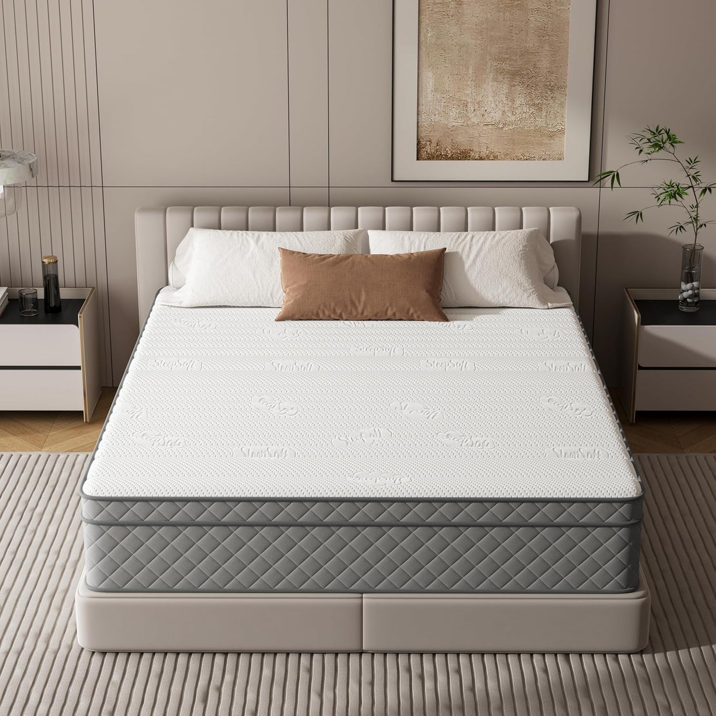 Full Mattress, 12 Inch Hybrid Double Mattress with Cooling Gel Memory Foam and Pocket Springs, CertiPUR-US Certified, Medium Firm