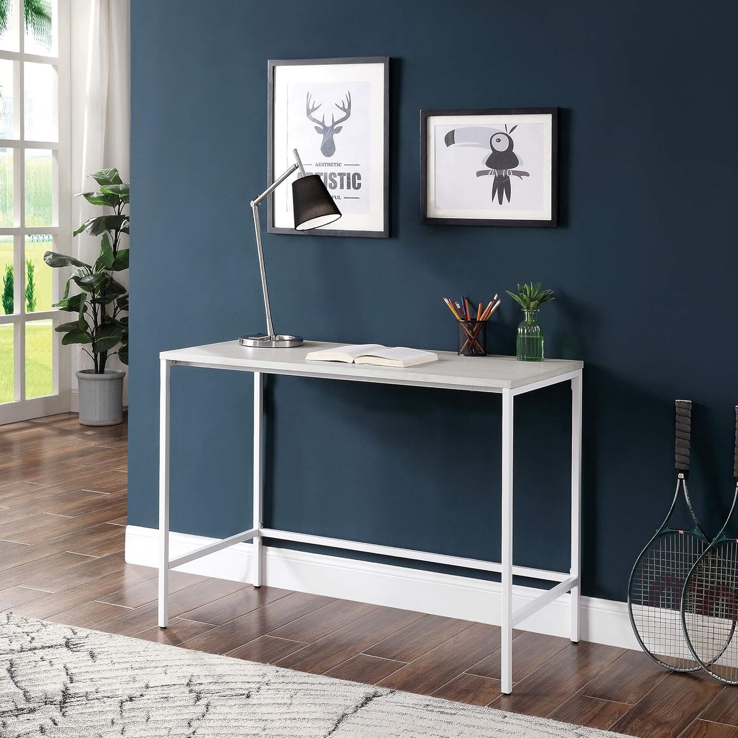 OSP Home Furnishings Contempo 42-Inch Desk, White