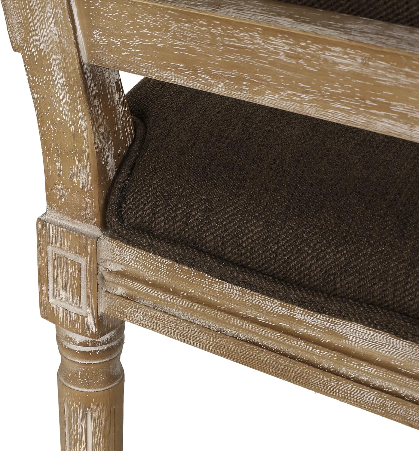 Christopher Knight Home Regina French Country Dining Chairs Set of 2, Wooden Dining Room Chair, High Back Kitchen Side Chair, Fabric Upholstered Armless Extra Seat, Brown and Natural