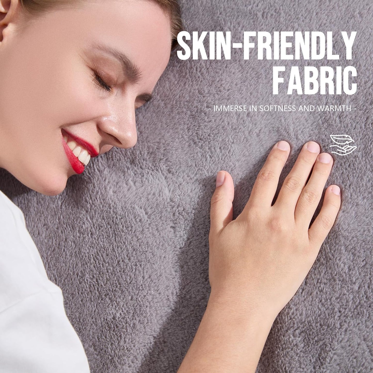 Hobestluk 6ft Bean Bag Chairs for Adults Large Beanbag Chair with Plush Faux Fur Cover Big Bean Bag Chair for Living Room Bedroom Dorm Office - Grey (70" x 70" x 15")