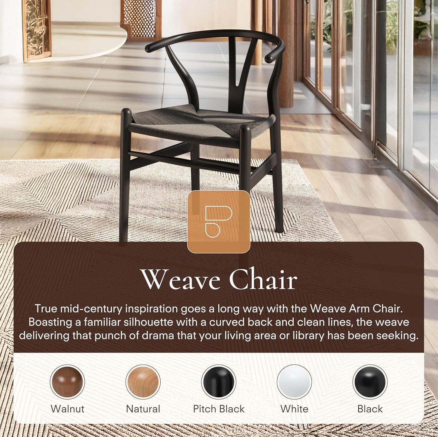 POLY & BARK Weave Chair in Pitch Black