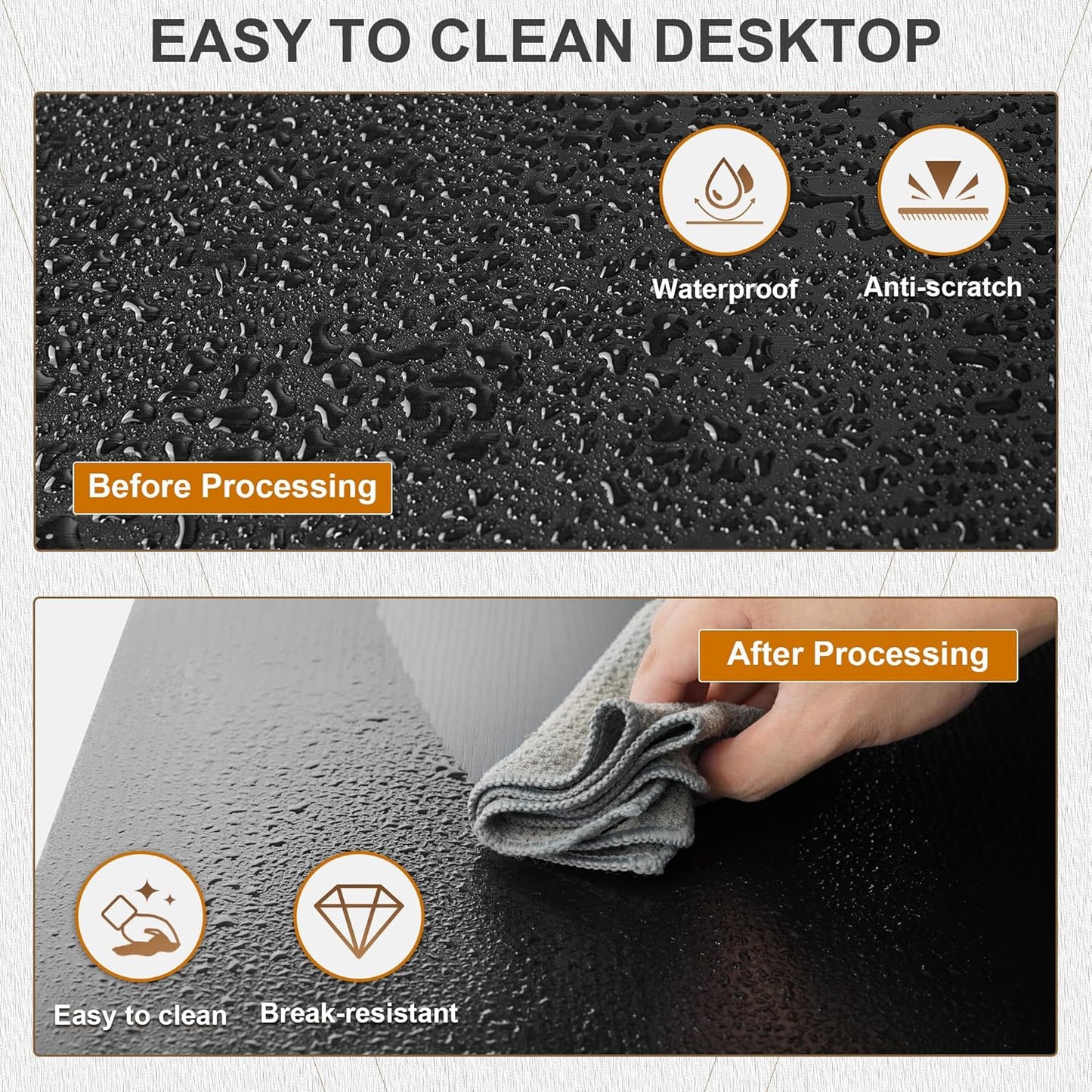 Rectangle Coffee Table Tea Table with Storage Shelf, Farmhouse Wooden Coffe Table for Living Room Table, 40" Rustic Center Table 2-Tier Minimalist Coffee Table Easy Assembly (Black)