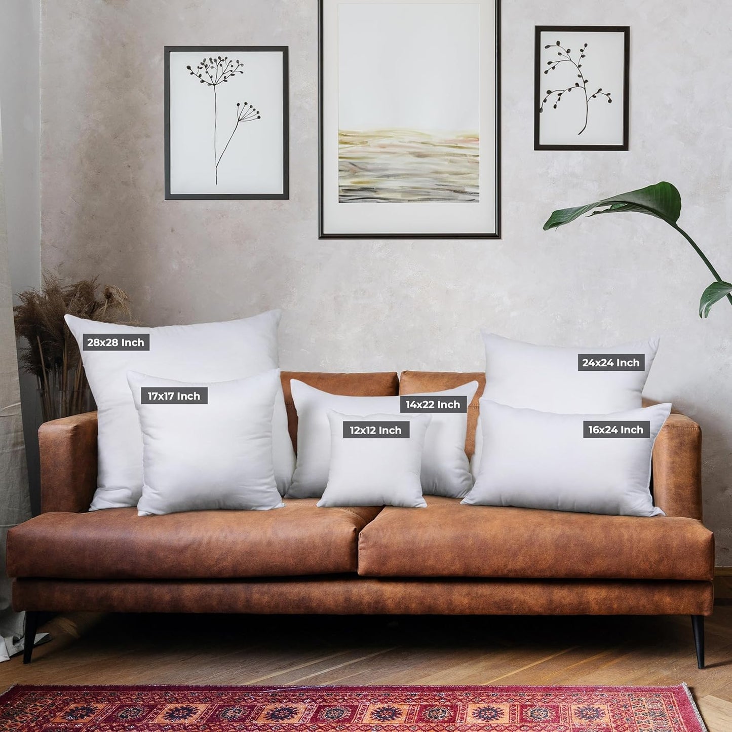 Utopia Bedding Throw Pillows (Set of 4, White), 12 x 12 Inches Pillows for Sofa, Bed and Couch Decorative Stuffer Pillow