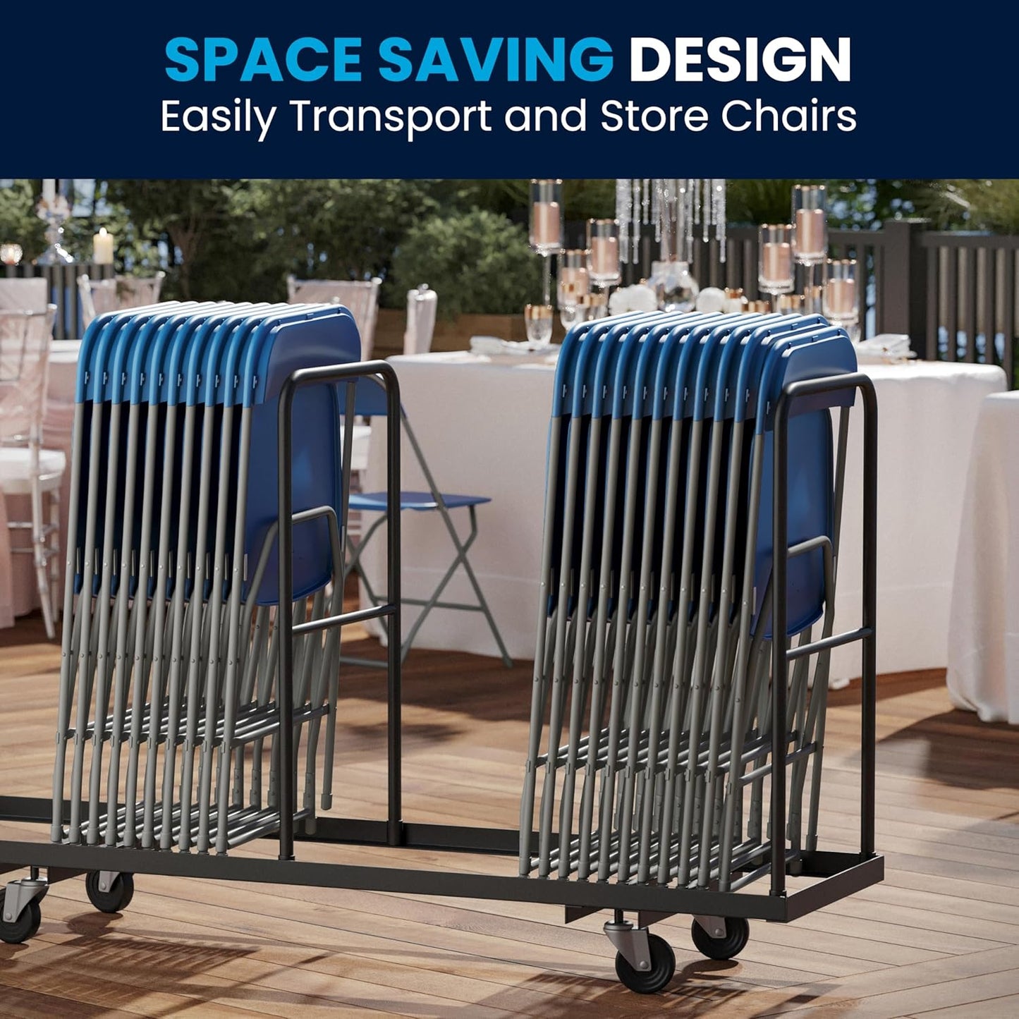 Flash Furniture Hercules Series Plastic Folding Chair - Blue - 4 Pack 650LB Weight Capacity Comfortable Event Chair-Lightweight Folding Chair