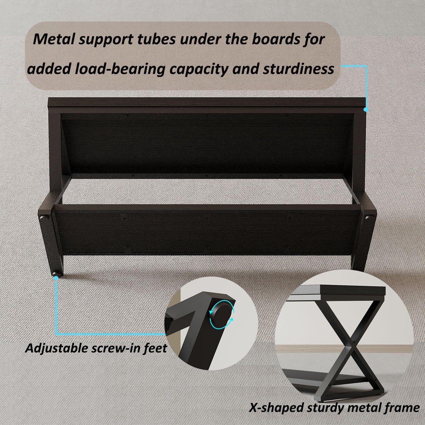 IBF Black Bench for Entryway, Black Modern Wood Bench for Bedroom Hallway Foyer, Farmhouse Entry Way Home Organizer Shoe Bench Seat with Storage Rack Indoor Under Window, 39 Inch Long