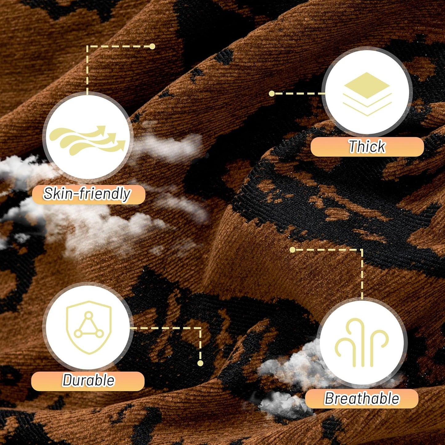 MYSKY HOME Boho Couch Cover Sofa Covers, Couch Covers for 2-3 Cushion Couch Sofa, Chenille L Shape Sectional Couch Cover- Pet-Friendly, Machine Washable, Sofa Protector for Kid, 71"x118", Coffee