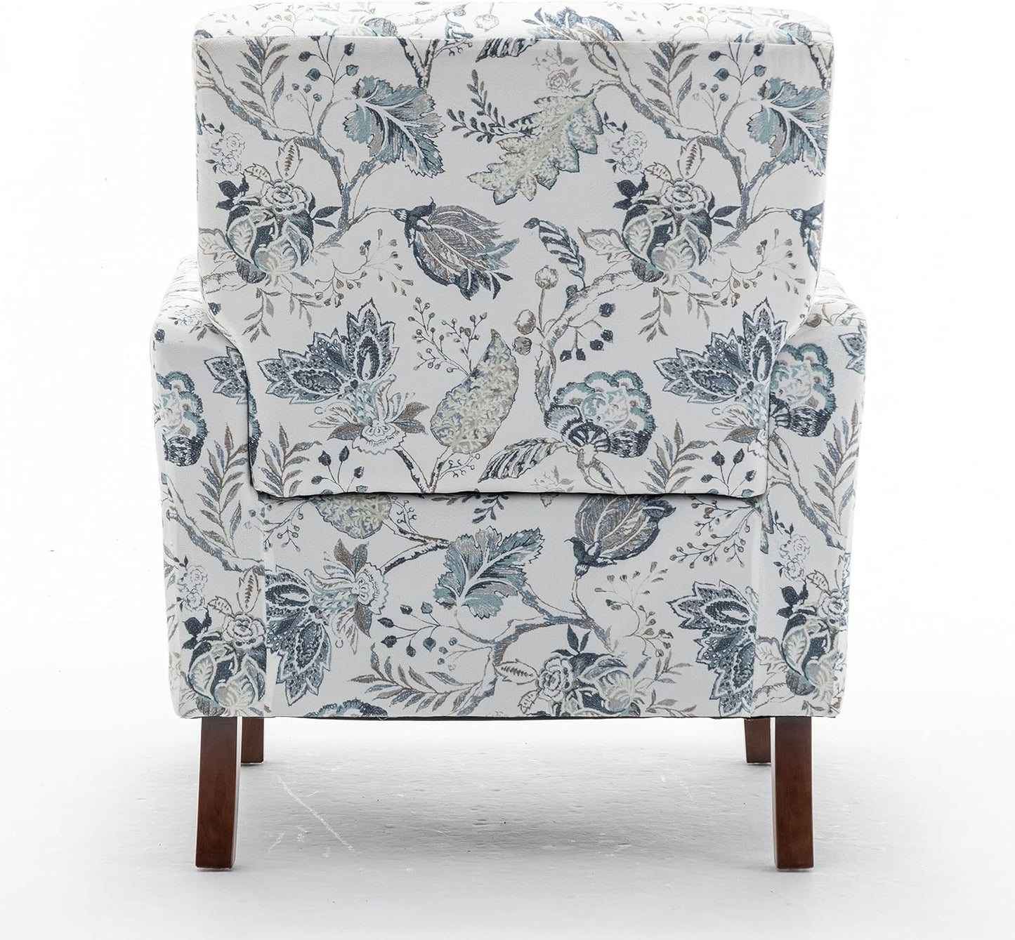 Container Furniture Direct Contemporary Accent Arm Chair with Birch Wood Frame and Velvet Upholstery, Armchair for Office and Living Room Decor, Removable Cushions, 07 Printed Fabric