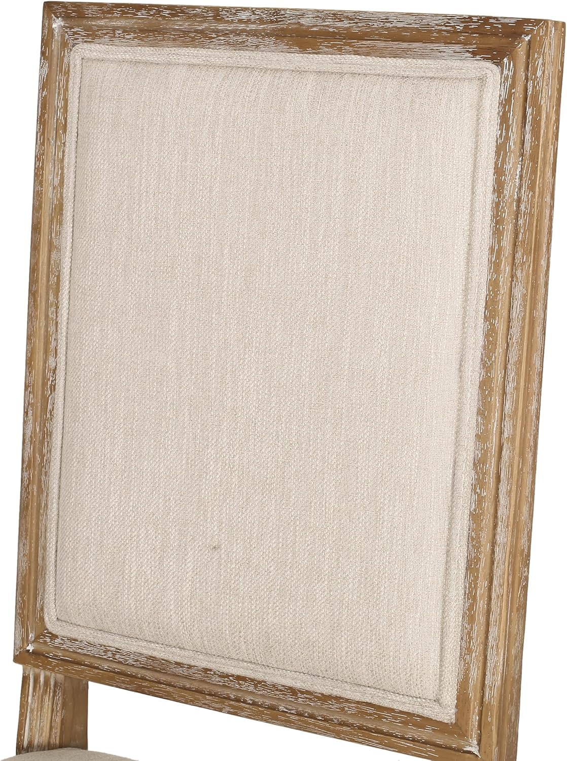 Christopher Knight Home Regina French Country Dining Chairs Set of 2, Wooden Dining Room Chair, High Back Kitchen Side Chair, Fabric Upholstered Armless Extra Seat, Beige and Natural