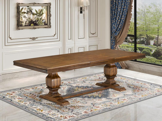 Luxe by East West Furniture - NKT-AWA-TP - a Mid-Century Dining Table with Removable Rectangular Tabletop – Antique Walnut