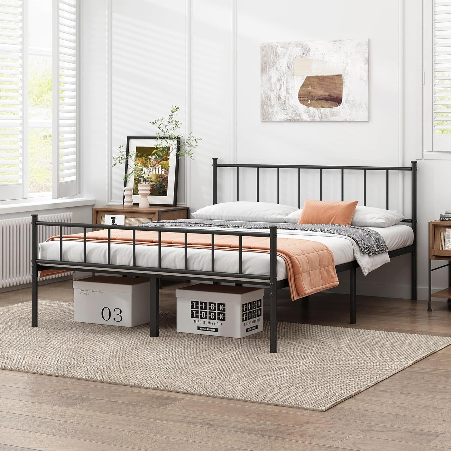 Full Bed Frame-Classic Metal Platform Bed Frame,Mattress Foundation with Steel Slat Support,Under Foundation Storage,No Box Spring Needed, Easy Assembly, Full Size
