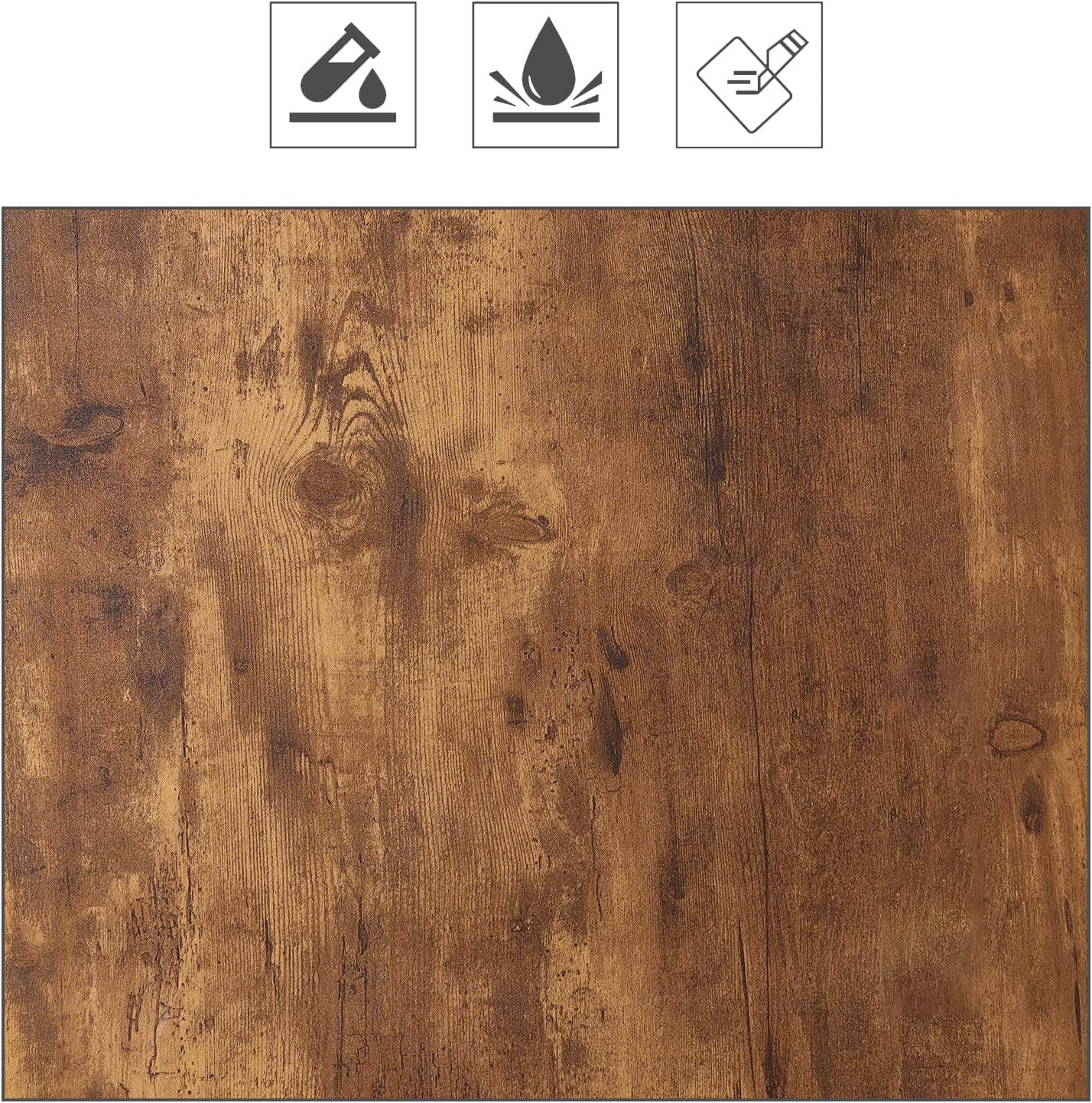 4-Piece Dining Table Set with Bench - 4 Person Kitchen Table and 2 Chairs for Small Spaces, Apartment - Metal Frame & Woodgrain Tabletop, Space-Saving Design, Durable & Easy to Clean, Rustic Brown