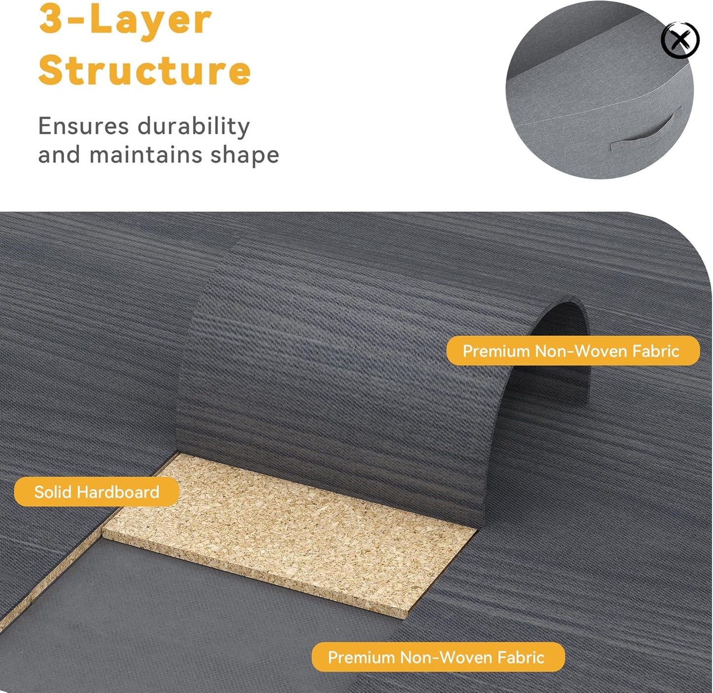 DWVO Dresser with 8 Drawers - Fabric Storage Tower, Organizer Unit for Bedroom, Hallway, Closets - Sturdy Steel Frame, Wooden Top & Easy Pull Fabric Bins