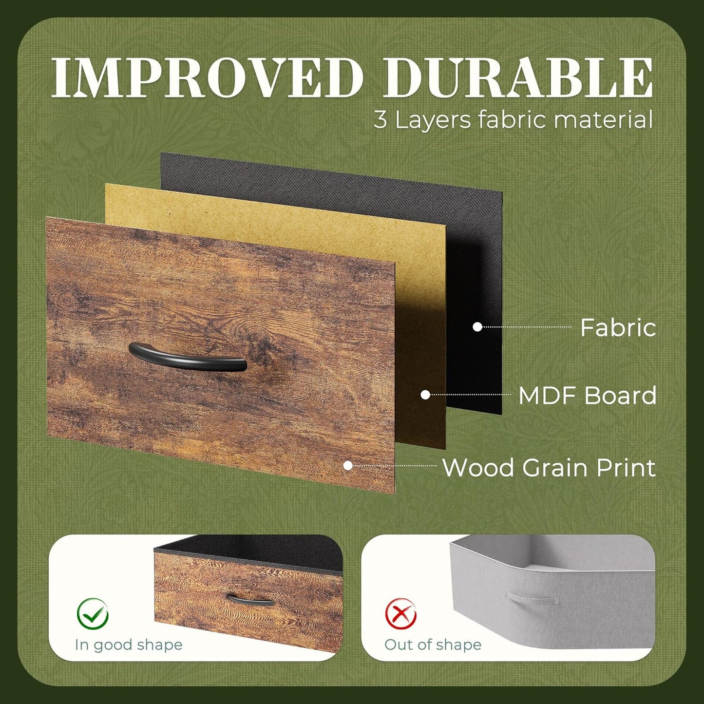 Huuger 70 Inch Dresser for Bedroom, TV Stand for 65, 75, 80 Inch TV, 12 Fabric Drawer Long Dresser, Large Entertainment Center for Bedroom, Wide Chest of Drawer with Storage, Rustic Brown