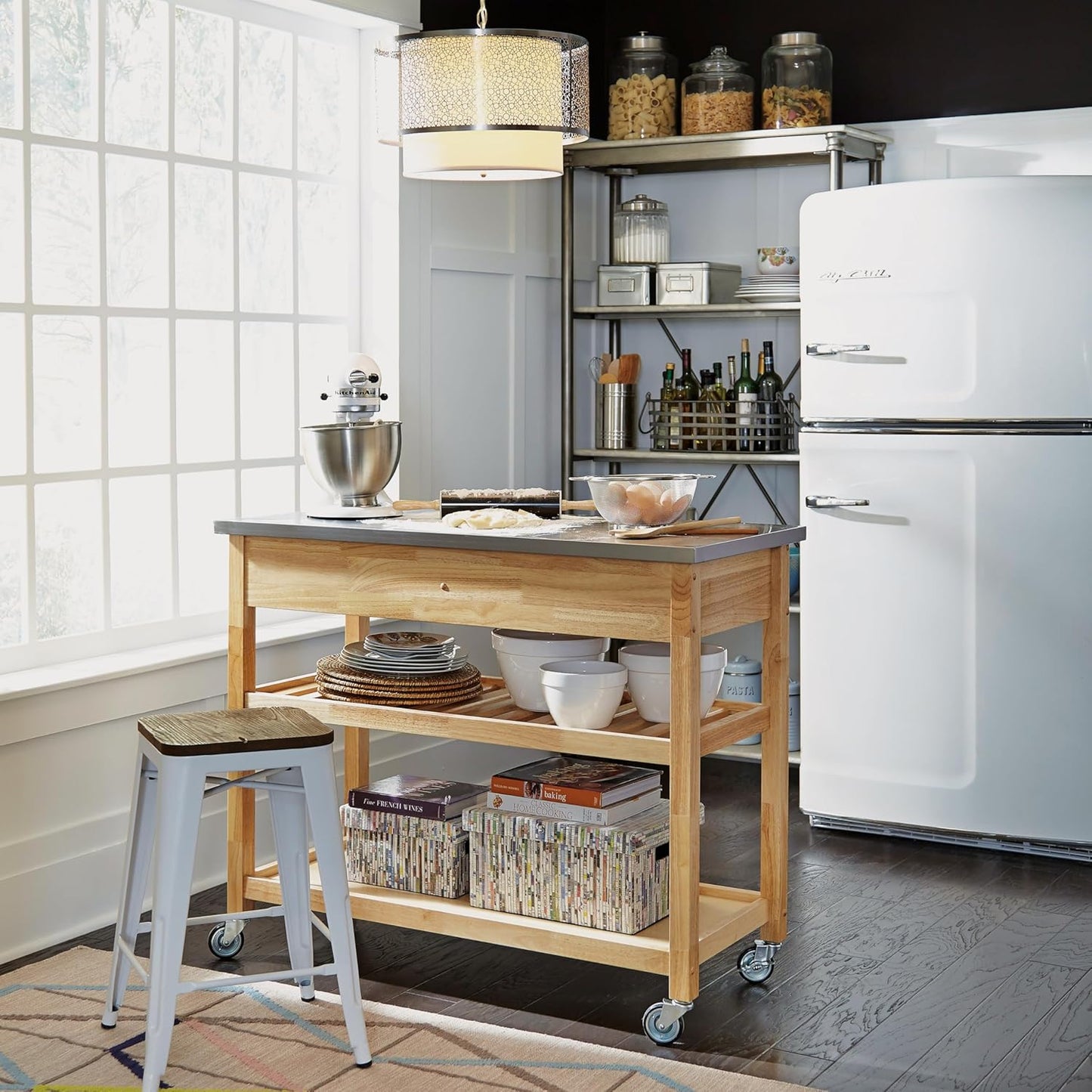 homestyles General Line Brown Kitchen Cart