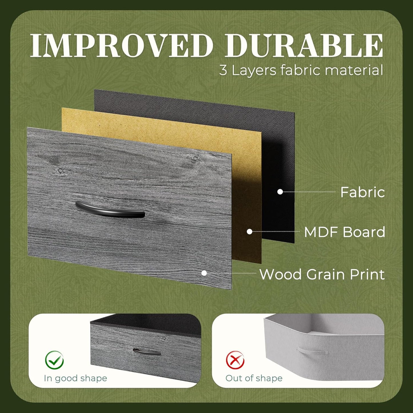 Huuger 70 Inch Dresser for Bedroom, TV Stand for 65, 75, 80 Inch TV, 12 Fabric Drawer Long Dresser, Large Storage Organizer Unit, Wide Chest of Drawer with Storage, for Living Room, Grey