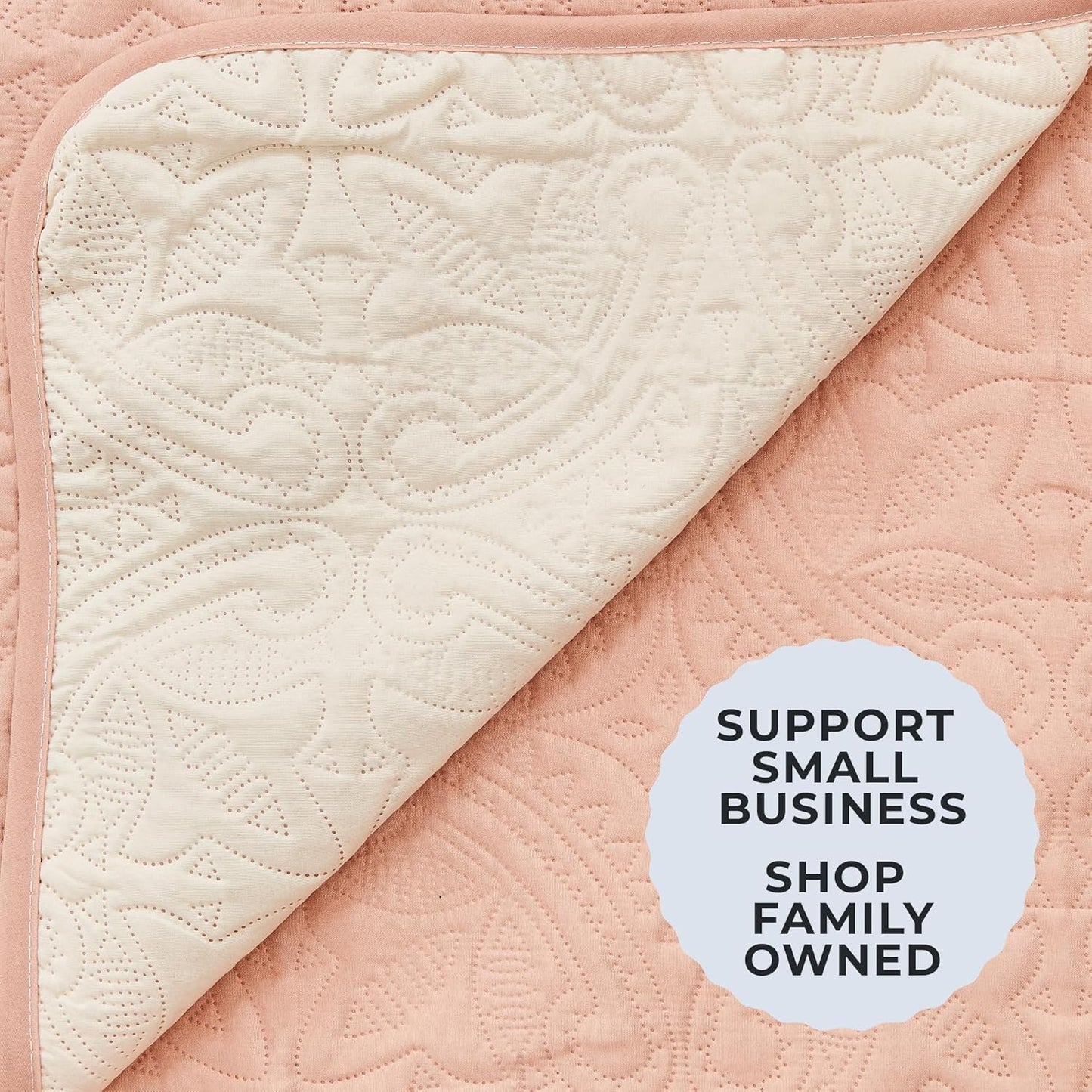 Great Bay Home Reversible Chair Cover - Washable Slipcover Furniture Protector with Elastic Straps - Chair Cover for Dogs, Kids, and Pets - Quilted & Stitched Detail (Chair, Dusty Rose/Taupe)