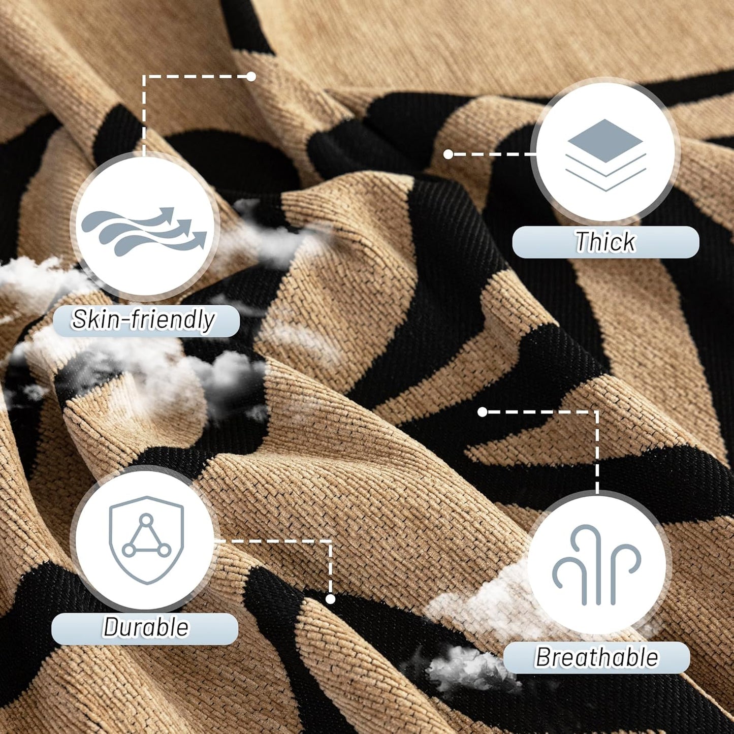 MYSKY HOME Couch Cover for Dogs, Washable Couch Covers, Sofa Covers for Sectional Sofa, Couch Cover 2 Cushion Sofa Dogs Furniture Protector, Chenille Sofa Covers for Pets, 71"x118", Abstract Coffee