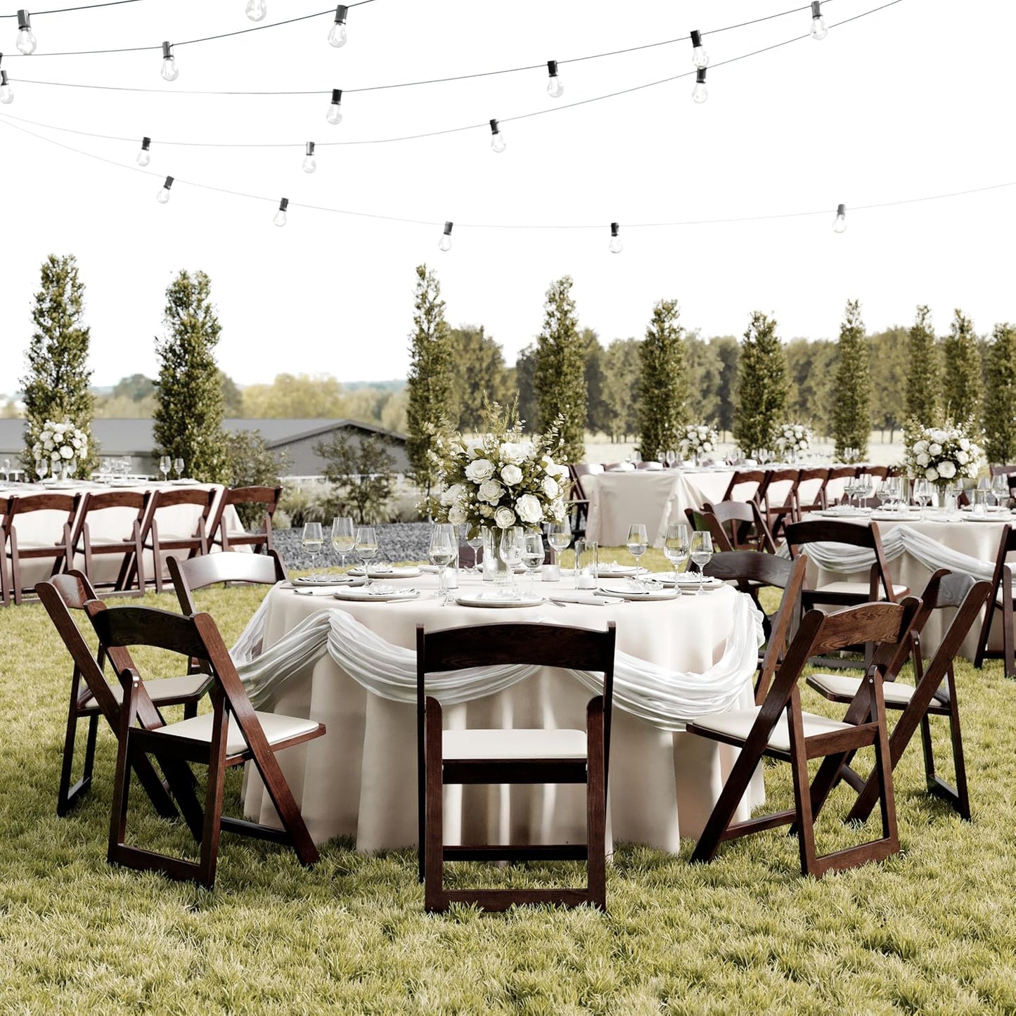 Flash Furniture Hercules Folding Resin– 2 Pack 800LB Weight Capacity Event Chair, Set of 2, Dark Brown