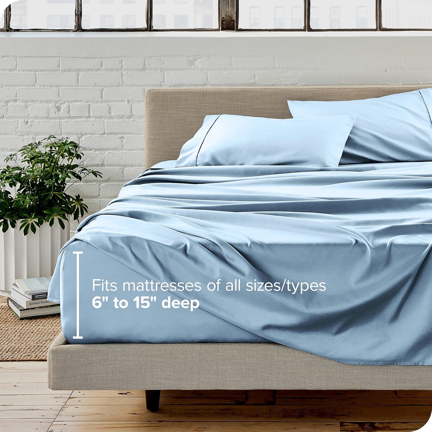 Bare Home Split King Sheet Set - 1800 Ultra-Soft Microfiber Bed Sheets - Double Brushed - Deep Pockets - Easy Fit - 5 Piece Set - Bed Sheets & Pillowcases (Split King, Light Blue)