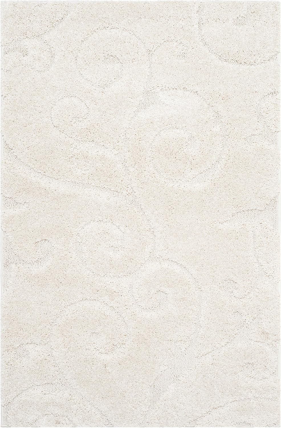 SAFAVIEH Florida Shag Collection X-Large Area Rug - 11' x 15', Creme & Creme, Scroll Design, Non-Shedding & Easy Care, 1.2-inch Thick Ideal for High Traffic Areas in Living Room, Bedroom (SG455-1111)