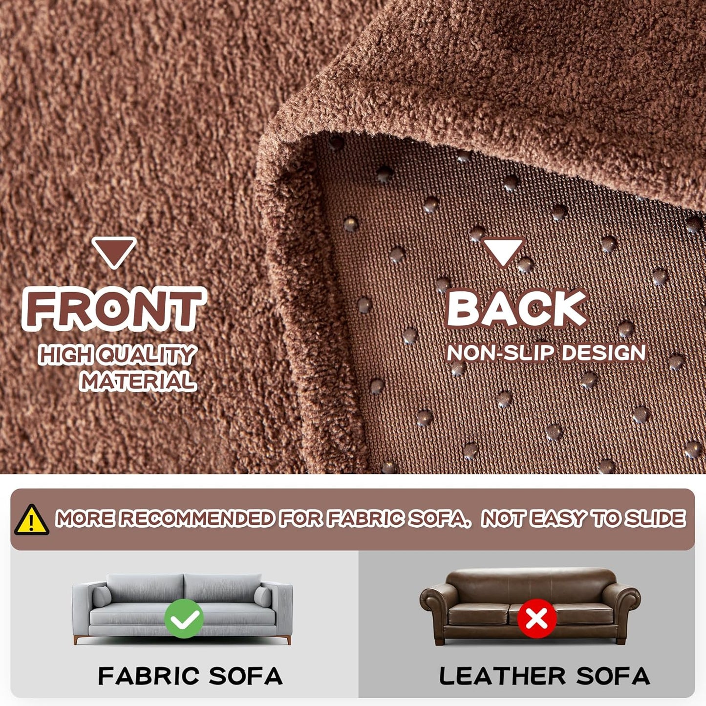 MYSKY HOME Sofa Covers Washable Couch Cover for Dogs Sofa Cover Furniture Protector Sofa Slipcovers for Dogs Water Resistant Furniture Protector Cover, Soft Non Slip Sofa Covers, 91" x 134", Chocolate