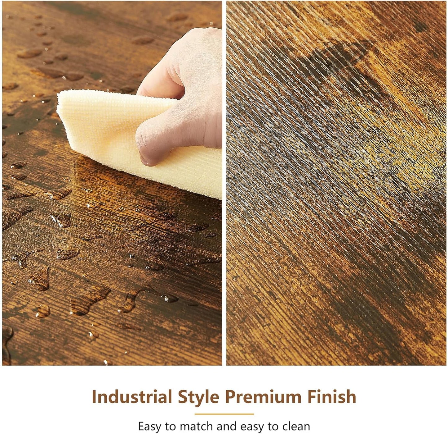 Tatub Bar Table with Stools Set of 2, Industrial 3 Piece Counter Height Small Dining Sofa Table and Chairs Set of 2, Brown