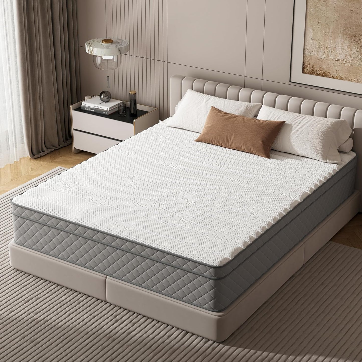 Full Mattress, 12 Inch Hybrid Double Mattress with Cooling Gel Memory Foam and Pocket Springs, CertiPUR-US Certified, Medium Firm