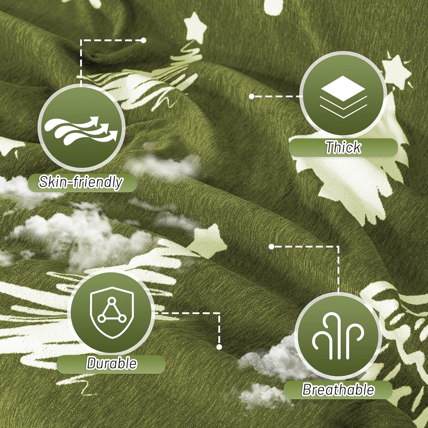 MYSKY HOME 71"X118" Loveseat Christmas Couch Cover, Sectional Sofa Covers Sofa Slipcover for 2 Cushion Couch, L Shape Couch Covers for Dogs, Kids, Washable Sofa Blanket, Furniture Protector, Green