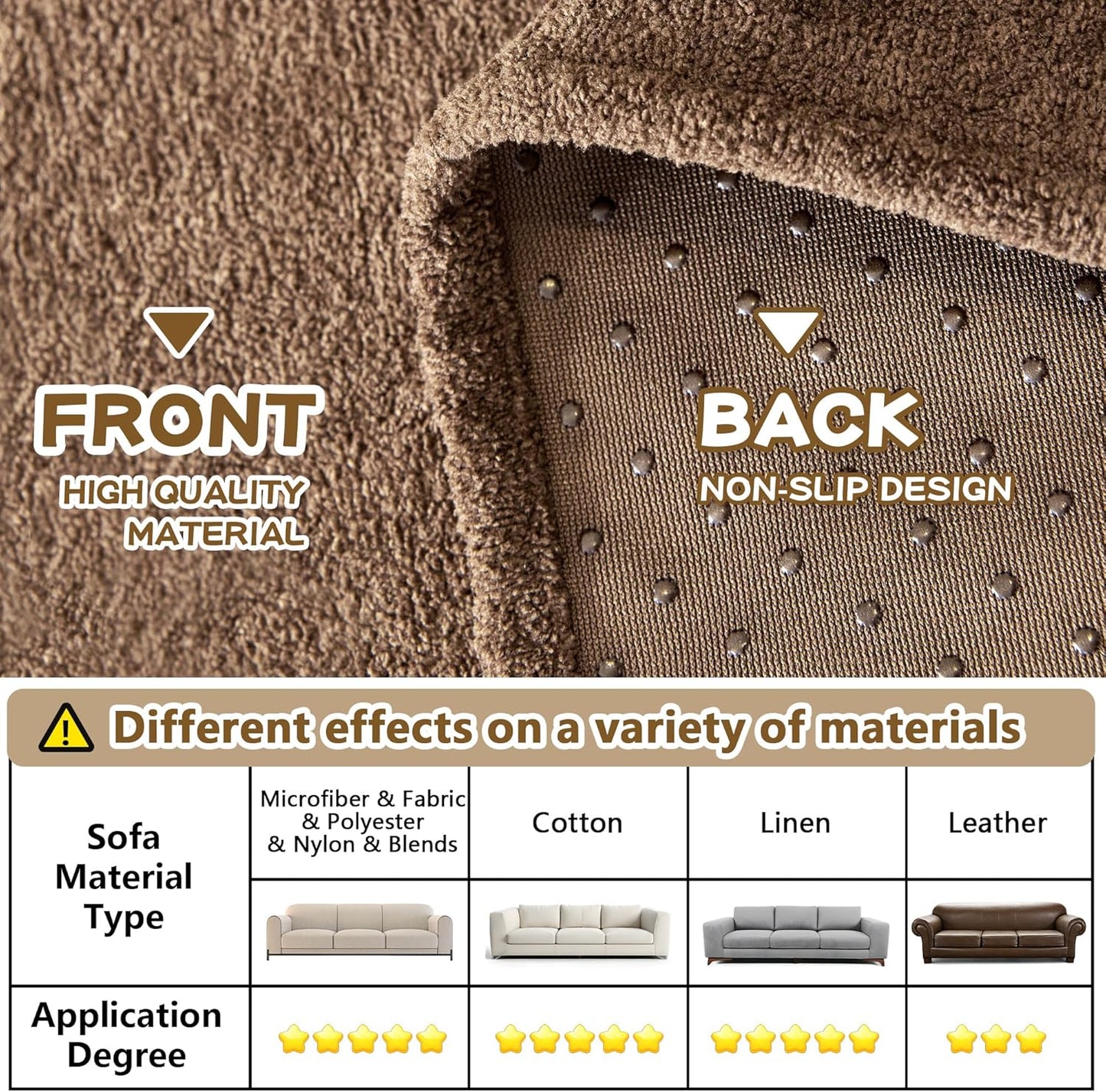 MYSKY HOME Couch Cover Sofa Covers for 1 Cushion Couch Dog Couch Cover Protector for Sectional Sofa Covers Couch Protector Modern Sofa Towel with Tassel for Living Room, 71" x 91", Dark Brown