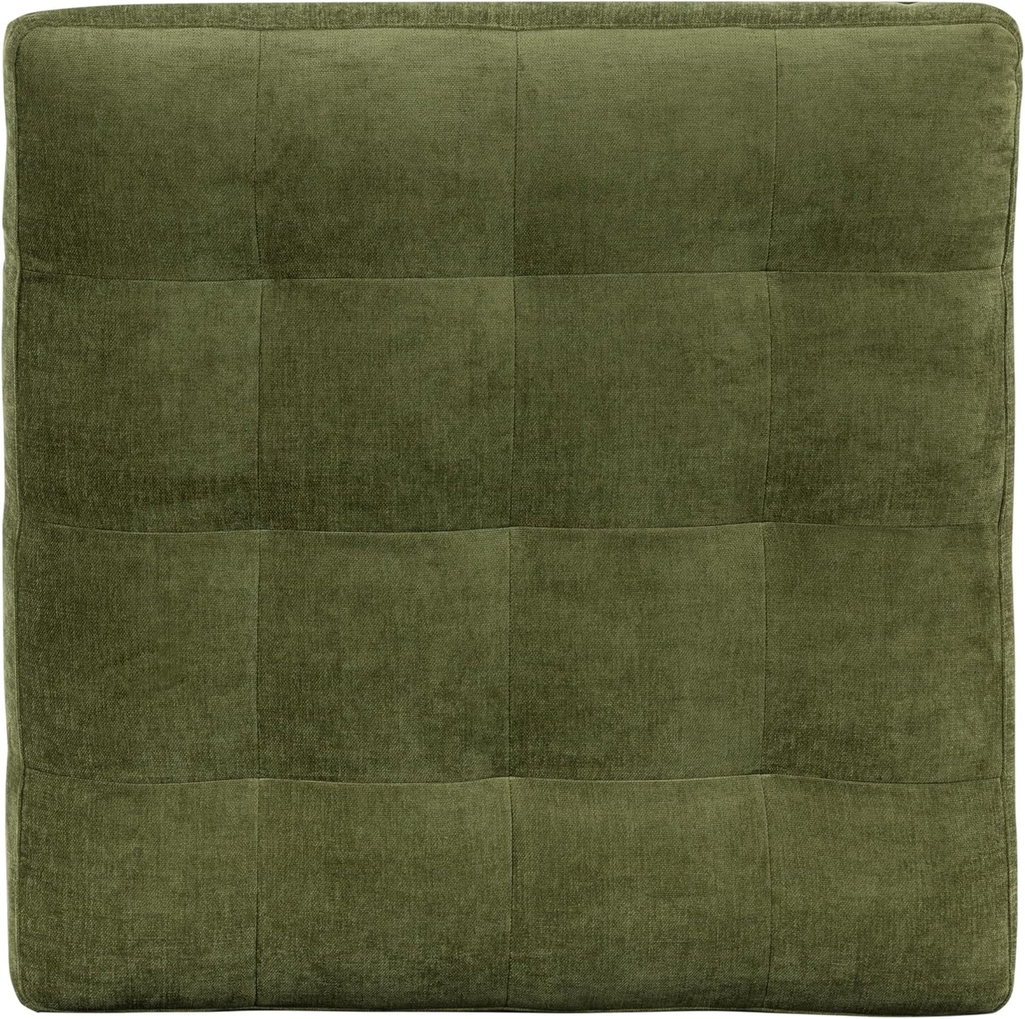 Poly and Bark Napa Velvet Ottoman in Distressed Green