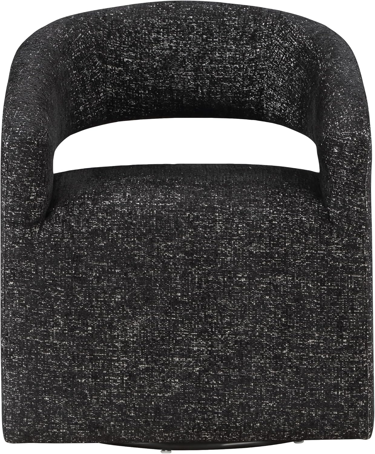 OSP Home Furnishings Devin Modern Upholstered Swivel Accent Barrel Chair, Midnight