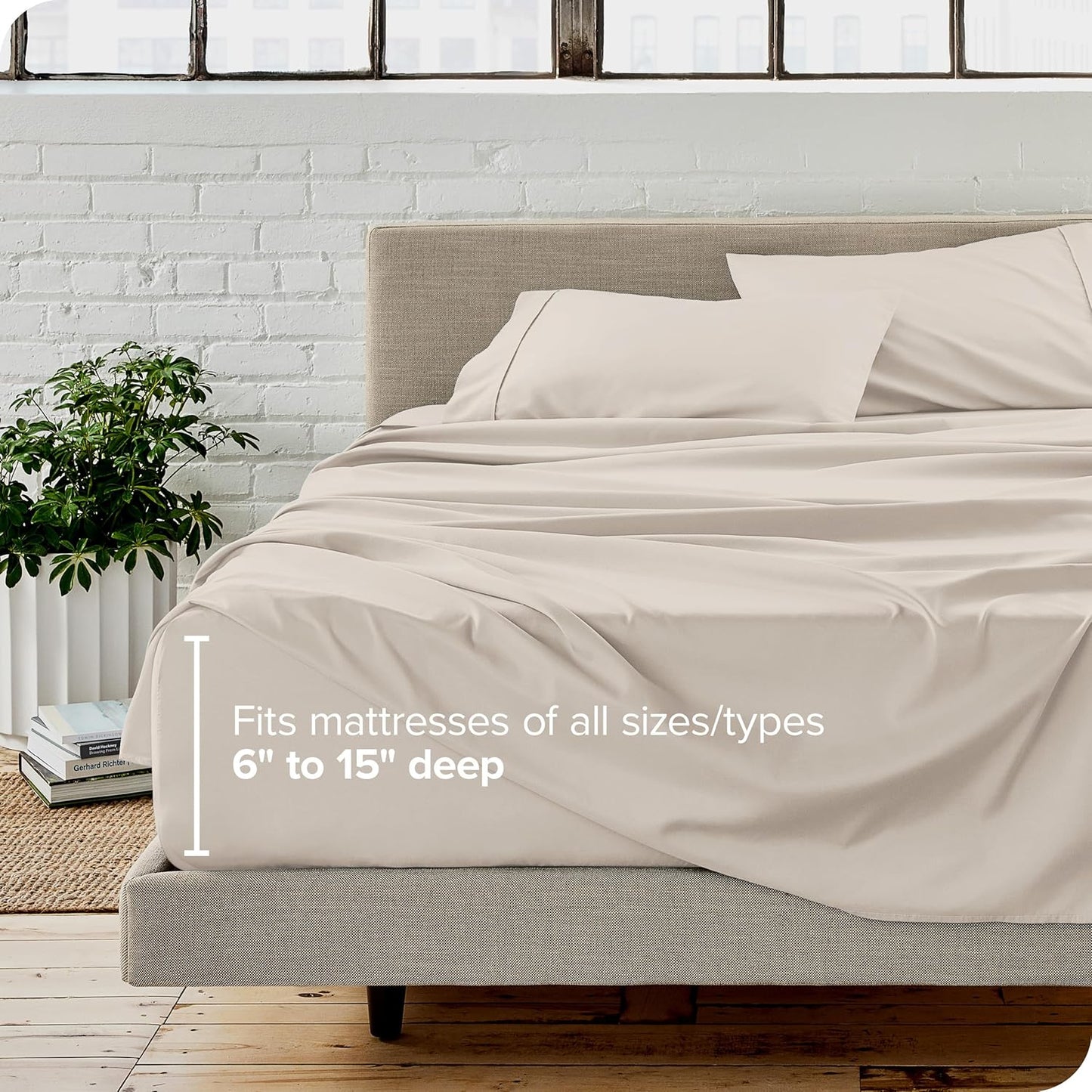 Bare Home Twin Sheet Set - 1800 Ultra-Soft Microfiber Bed Sheets - Double Brushed - Deep Pockets - Easy Fit - Extra Soft - 3 Piece Set - Bedding Sheets & Pillowcases (Twin, Wheat)