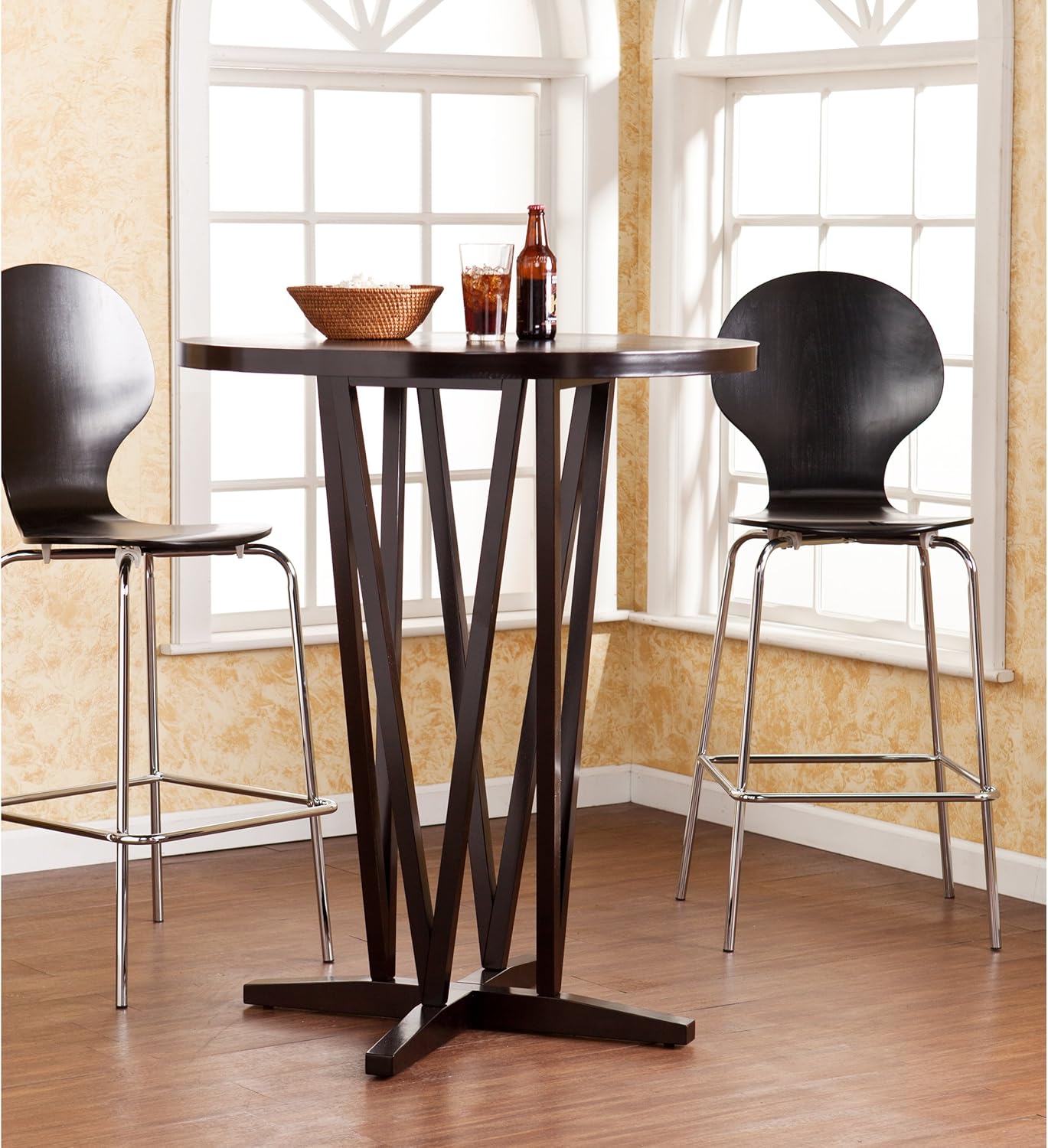 SEI Furniture Devon Contemporary Height Bar Table, Dark Espresso