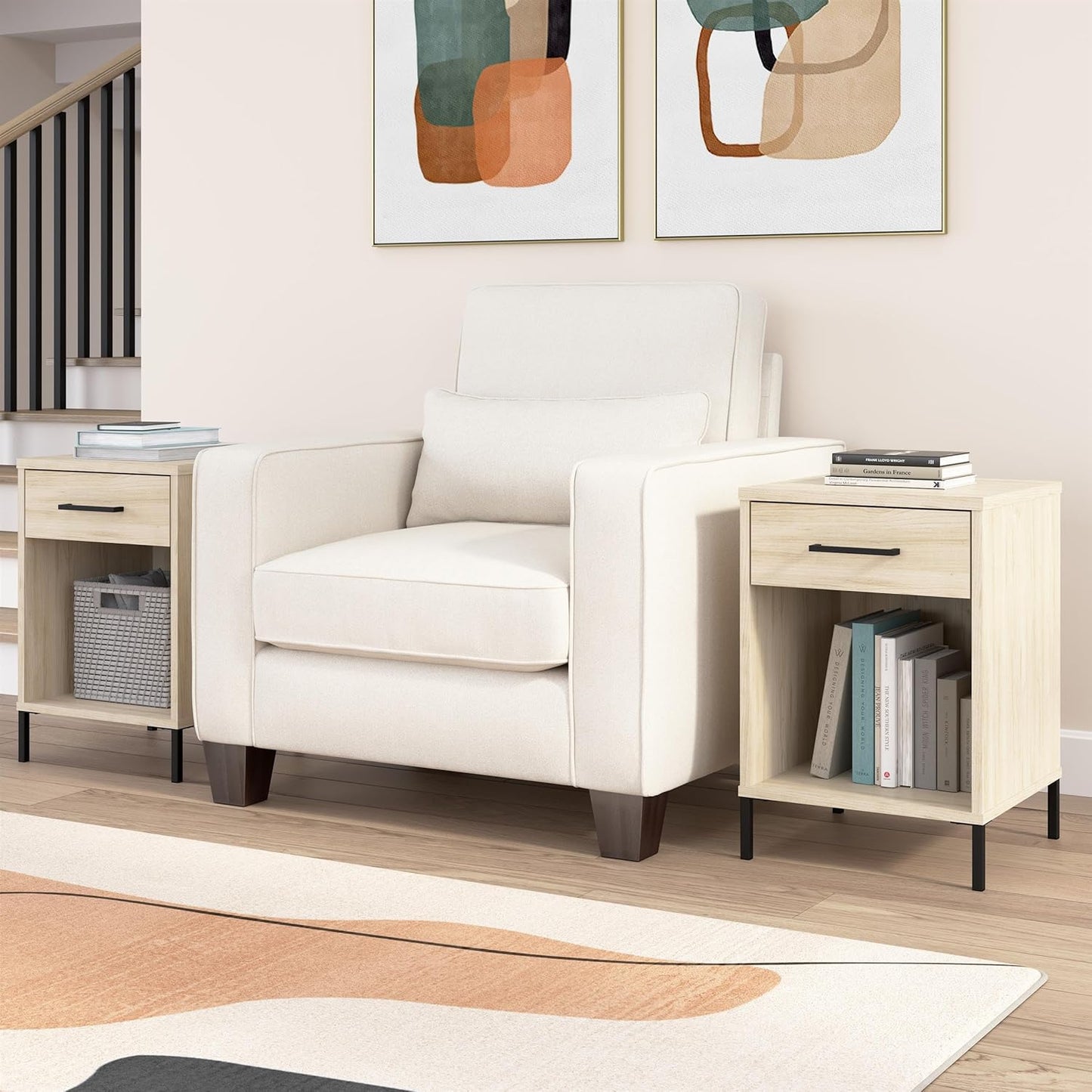 Bush Furniture Essence Small End Table Set of 2 | Side Tables, Home Organization and Storage for Living Room, Bedroom, or Entryway