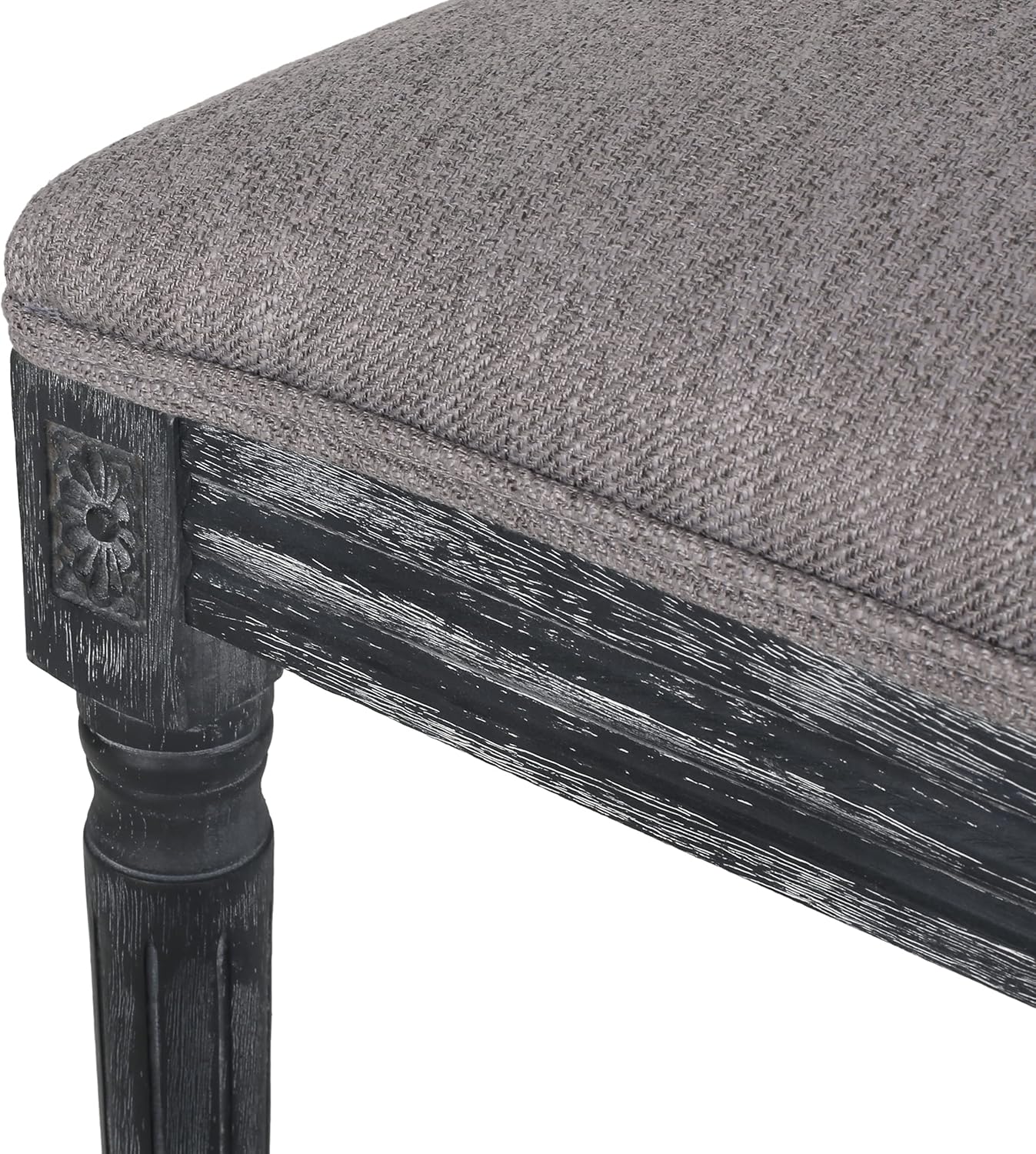 Christopher Knight Home Regina French Country Dining Chairs Set of 2, Wooden Dining Room Chair, High Back Kitchen Side Chair, Fabric Upholstered Armless Extra Seat, Gray