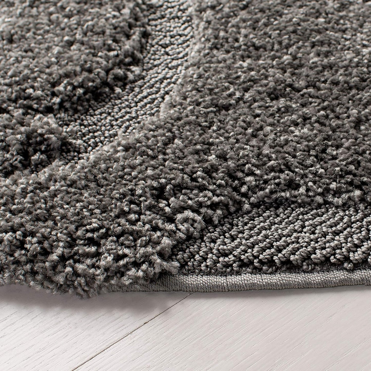 SAFAVIEH Florida Shag Collection 11' Round Grey SG455 Scrolling Vine Graceful Swirl Textured Non-Shedding Living Room Bedroom Dining Room Entryway Plush 1.2-inch Thick Area Rug