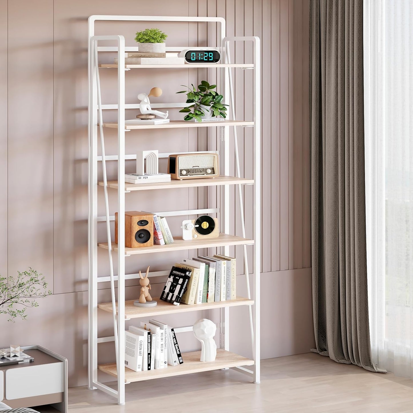 BHG No Assembly Folding Bookshelf for Living Room,Collapsible Book Shelf for Home Office, Portable Bookcase Storage Organizer Rack Shelves